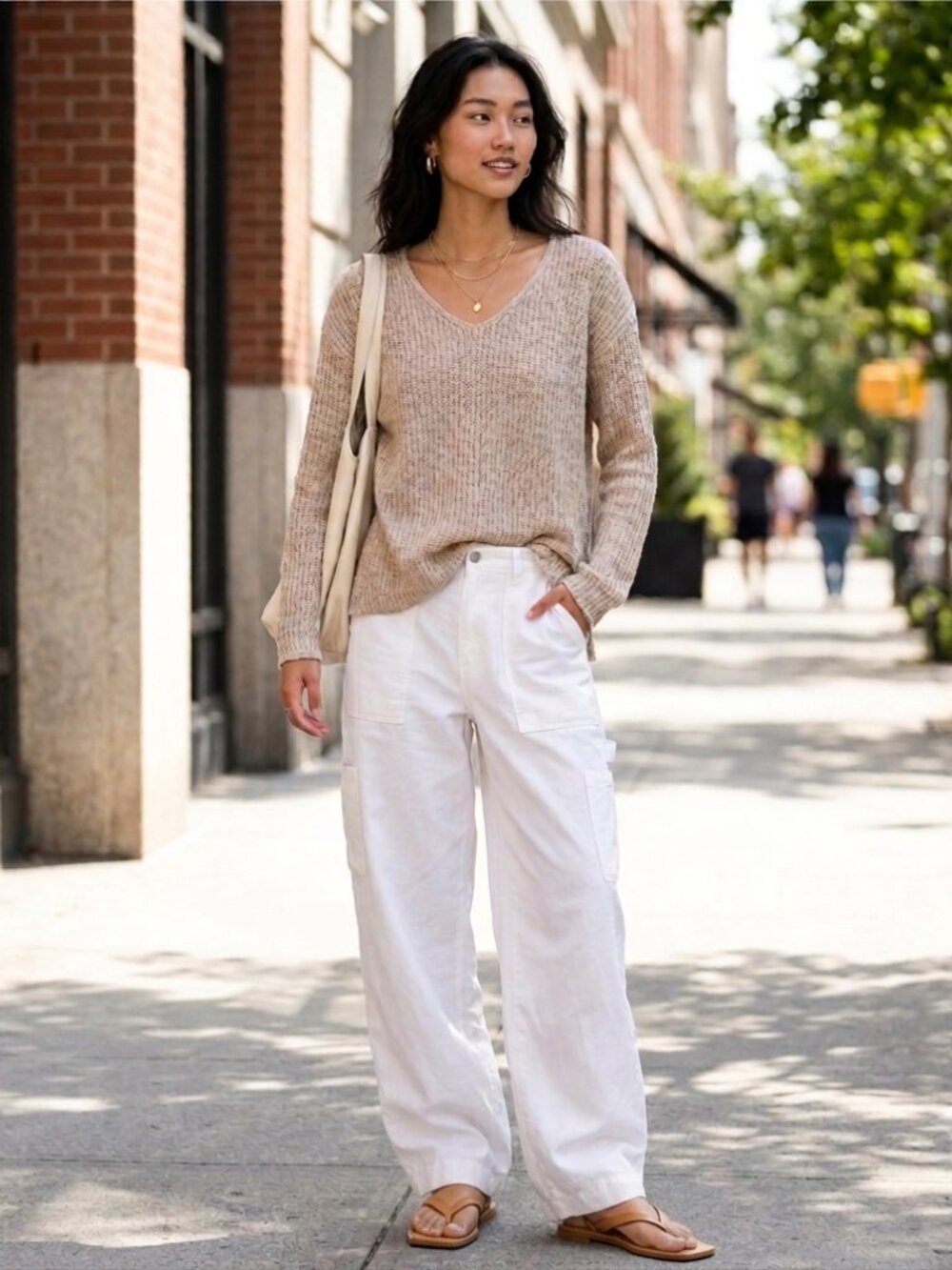 ⭐️ $15 - STACCATO CLEAN GIRL AESTHETIC CABLE KNIT V-NECK SWEATER